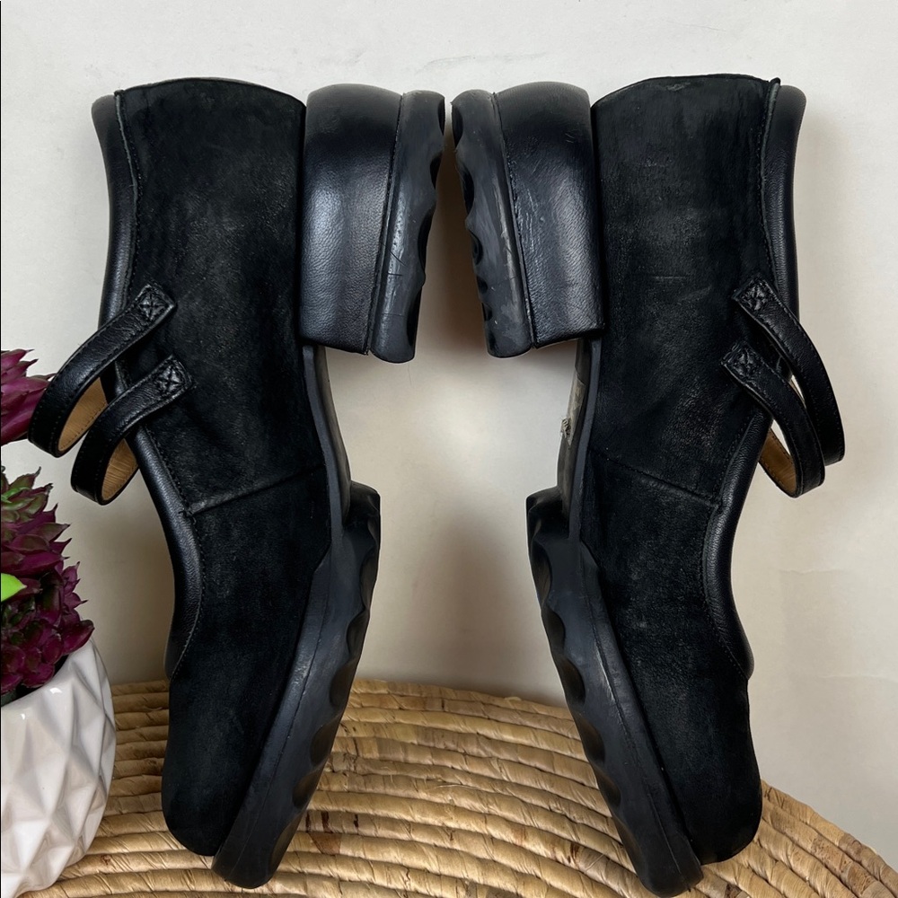 John Fluevog Unity Aimee Black Leather Chunky Heel Double 2 Strap Mary Jane Pump - Picture 9 of 13